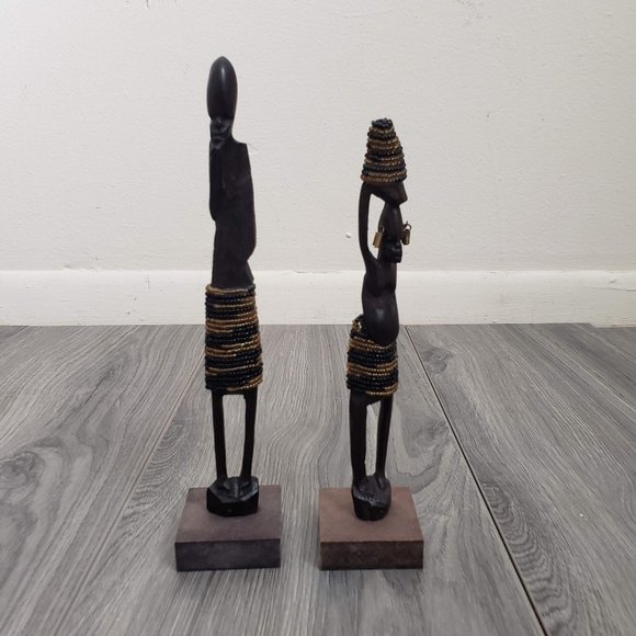 Hand Crafted Other - South African Handcrafted Wooden Shelf Sculptures -Set of 2